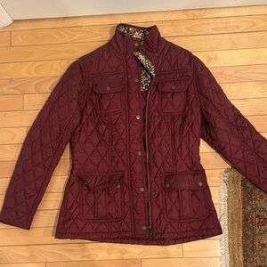 Barbour Burgundy Quilted Utility Jacket